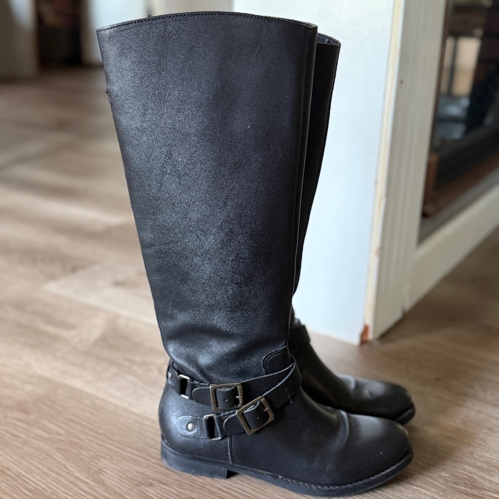 Matisse Black Leather Upper Riding Boots